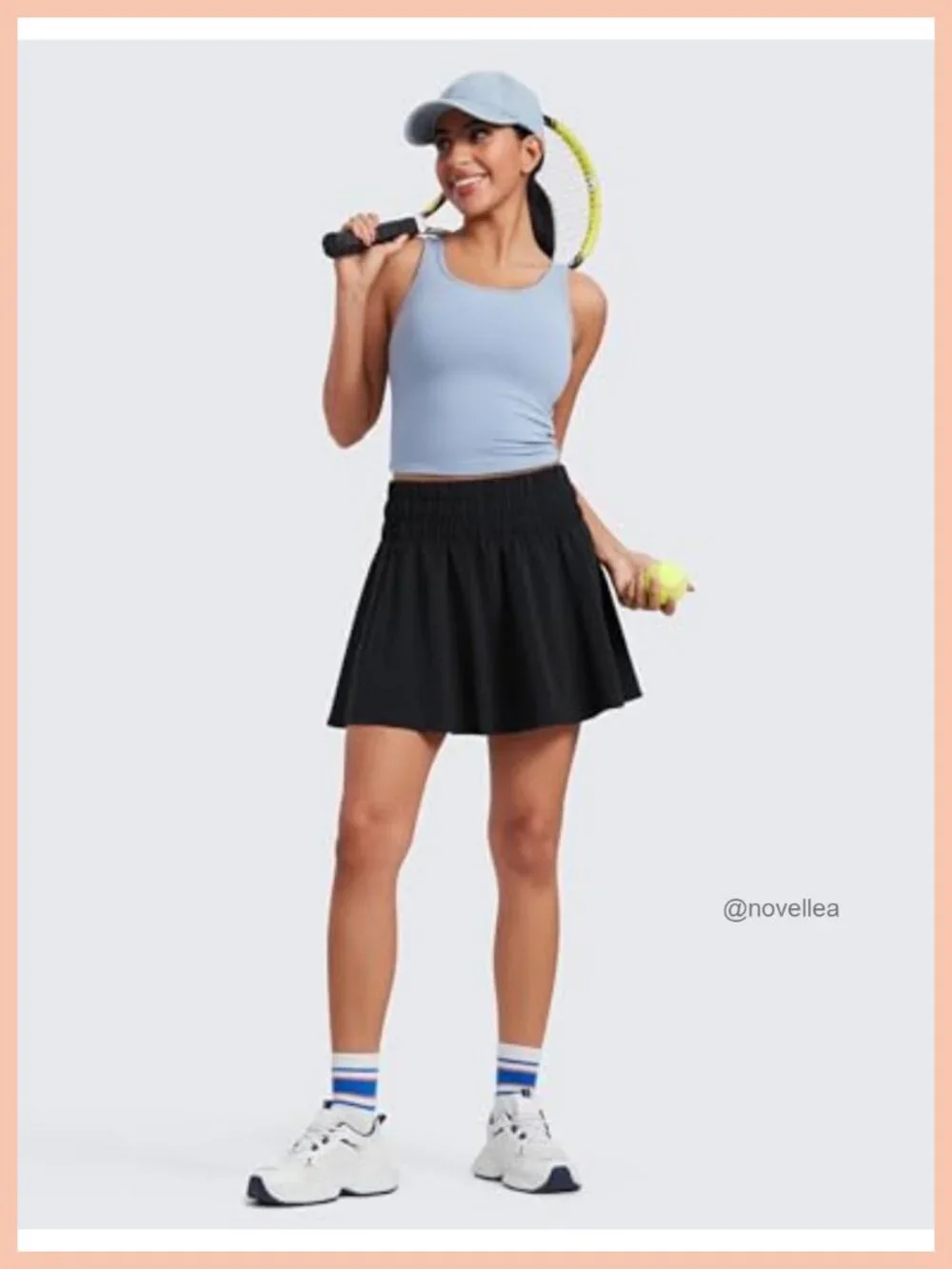 High Waisted Tennis Skirt with Built-in Shorts, Quick Dry Flowy Skirt
